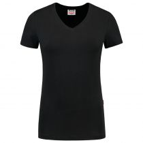 Tricorp Casual Kvinner Fitted V-Hals T-Skjorte 101008, Svart, 1 Stykke, SUT-101008Black