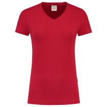 Tricorp Casual T-skjorte med V-hals for kvinner 101008, rød, 1 stk.