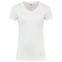 Tricorp Casual Kvinner Fitted V-Hals T-Skjorte 101008, Hvit, 1 Stykke, SUT-101008White