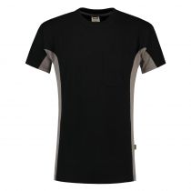 Tricorp Workwear Tofarget T-skjorte med brystlomme 102002, svart/grå, 1 stk.