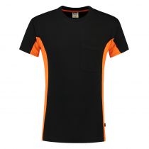 Tricorp Workwear Tofarget T-skjorte med brystlomme 102002, svart/oransje, 1 stk.