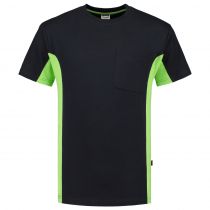 Tricorp Workwear Bi-Color T-Skjorte Med Brystlomme 102002, Marineblå/Lime, 1 Stykke, SUT-102002NavyLime