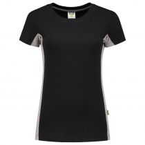 Tricorp Workwear Dame Tofarget T-skjorte 102003, svart/grå, 1 stk.