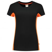 Tricorp Workwear Kvinner Bi-Color T-Skjorte 102003, Svart/Oransje, 1 Stykke, SUT-102003BlackOrange