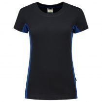 Tricorp Workwear Dame Tofarget T-skjorte 102003, Navy/Royal Blue, 1 stk.