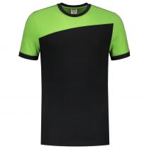 Tricorp Workwear Bicolor T-skjorte kontrastsømmer 102006, svart/lime, 1 stk.