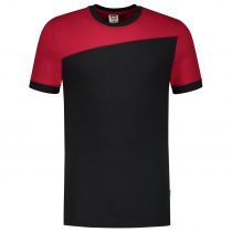 Tricorp Workwear Bicolor T-skjorte kontrastsømmer 102006, svart/rød, 1 stk.