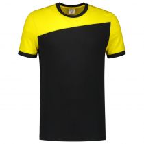 Tricorp Workwear Bicolor T-skjorte kontrastsømmer 102006, svart/gul, 1 stk.