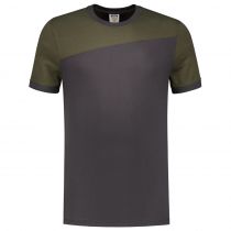 Tricorp Workwear Tofarget T-skjorte kontrastsømmer 102006, Mørkegrå/Army, 1 stk.