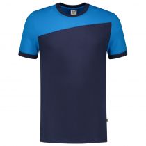 Tricorp Workwear Bicolor T-skjorte kontrastsømmer 102006, blekk/turkis, 1 stk.