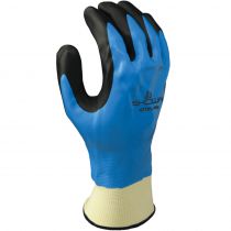 Showa 477 sømløs vinterforet polyester/nylon kuldebestandige hansker, blå/svarte, 1 par