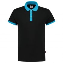 Tricorp Casual Bi-Color Fitted Polo 201002, svart/turkis, 1 stk.