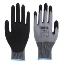 Nitrex 241ND Level D Cut Ultralight Duty Sandy Nitrile hansker, grå/svarte, 6 x 10 par