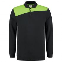 Tricorp Workwear Bicolor Polo-Neck Genser Kontrastsømmer 302004, Svart/Lime, 1 stk.