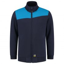 Tricorp Workwear Sweat Jacket Bicolor Sømmer 302014, blekk/turkis, 1 stk.