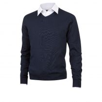 Tracker 3086 Pima Cotton V-hals cardigan, marineblå, 1 stk., STK-308605