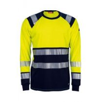 Tranemo 50828994 Flammehemmende T-skjorte med lange ermer, gul/marine, 1 stk.
