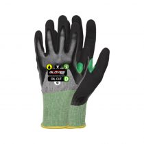 Gloves Pro Oil Level D Kuttbestandige hansker, svart/grønn, 12 par, SGP-5695