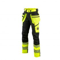 Dimex 6085Y Superstretch-bukse med hengende lommer, gul/svart, 1 stk.