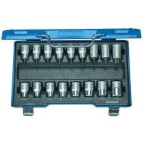 Gedore Blue Line, ITX 19 TX-017, 17-stk skrutrekkerbitssokkelsett, 1/2 tomme, Torx T20-60, 1 sett, SGD-6129520