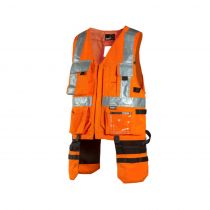 Dimex 6320R Safety Hanging Pocket Vest, Oransje/Sort, 1 stk