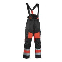 Dimex Hi-Vis vinterbukser med seler, Rød, 1 Stykke, SDM-6360E