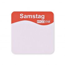 Hygo Star Diameter 7 cm Samstag Ukedag-etikett, oransje/hvit, 12 ruller