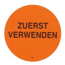 Hygo Star Diameter 7cm Zuerst Verwenden-etikett, oransje, 6 ruller, SFM-982525