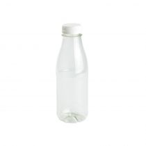 Grønn boks DCD03035 rPET 500 ml flaskelokk, klar/hvit, 120 stykker