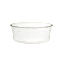 Grønn boks DFC01001 rund 250 ml PLA-Deli Pots, klar, 500 stykker