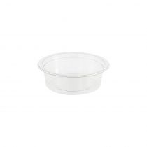 Grønn boks DFC010 rund 12,3 cm rPET Deli Pots, klar, 450 stykker