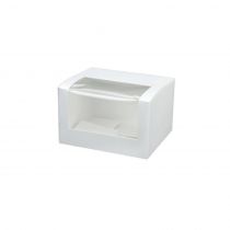 Grønn boks DRE03401 PLA-vindu 13 x 11 x 8 cm konditorbokser, hvit, 400 stk.