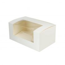 Grønn boks DRE03486 2-hulls PLA-vindu 18 x 11 x 8 cm Cupcake-bokser, hvit, 200 stykker