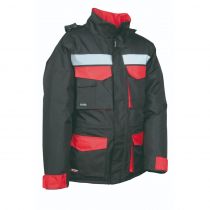 Cofra V190-0-05 Gust Polstret jakke, Nero/Rosso, 1 stk.