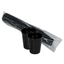 Unigloves P-BCT001 engangs plastkopper, svart, 3000 stykker