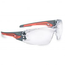 Bolle Safety PSSSILP0402 SILEX+ LITEN Klar Lens Platinum Hard Coat og Anti-Dog Coating Vernebriller, grå/rosa, 10 stk.