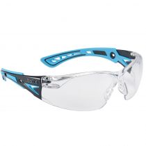 Bolle Safety RUSHPPSIB Rush+ Clear Lens Industribriller, svart/blå, 10 stk.