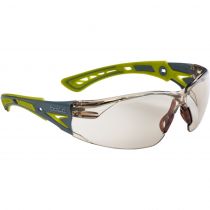 Bolle Safety RUSHPSCSPL Rush+ Brown Lens Industribriller, grå/grønn, 10 stk.