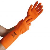 Franz Mensch Triplex Latex Kjemikaliebestandige hansker, oransje, 6 x 1 par