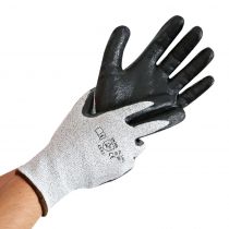 Franz Mensch Cut Craft Nitril Coating Kuttebestandige hansker, grå/svarte, 5 x 12 par