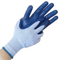 Hygo Star Allfood PU-belegg kuttbestandige hansker, blå, 10 x 12 par