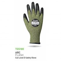 Traffi TG5180 Arc Flash Cut Level D sikkerhetshansker, grønn/svart, 10 x 10 par