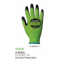 Traffi TG6010 X-Dura Classic PU Kuttnivå F vernehansker, grønn/svart, 10 x 10 par