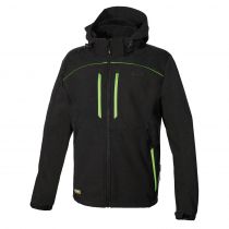 Cofra V552-0-07 Klarbo Softshell-jakke, Nero/Lime, 1 stk.