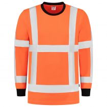 Tricorp Safety Langermet Rws Birdseye T-skjorte 103002, Fluor Orange, 1 stk.