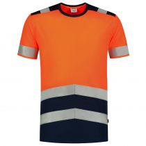 Tricorp Safety T-Shirt High Vis Bicolor 103006, fluororansje/blekk, 1 stk.