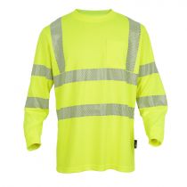 Bulldog 4153-4 Hi-Vis Long Sleeve T-Shirt, Yellow, 1 Piece, SBD-4153-4