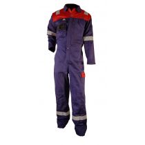 Bulldog 5011 Flame Retardant Coverall with Buttons, Blue/Red, 1 Piece, SBD-5011