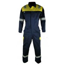 Bulldog 5215 Flame Retardant Coverall with Buttons, Blue/Yellow, 1 Piece, SBD-5215