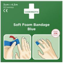 Cederroth PLASTER SOFT FOAM BLÅ 3CMX4,5M, 1 ESKE, SSK-77102514